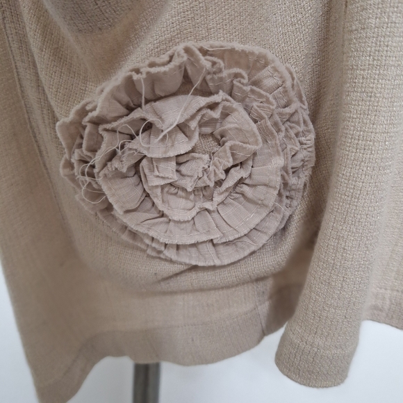 Soft Surroundings Beige Flower Pockets Lagenlook Linen Blend Baggy Tunic Top M - Picture 6 of 16